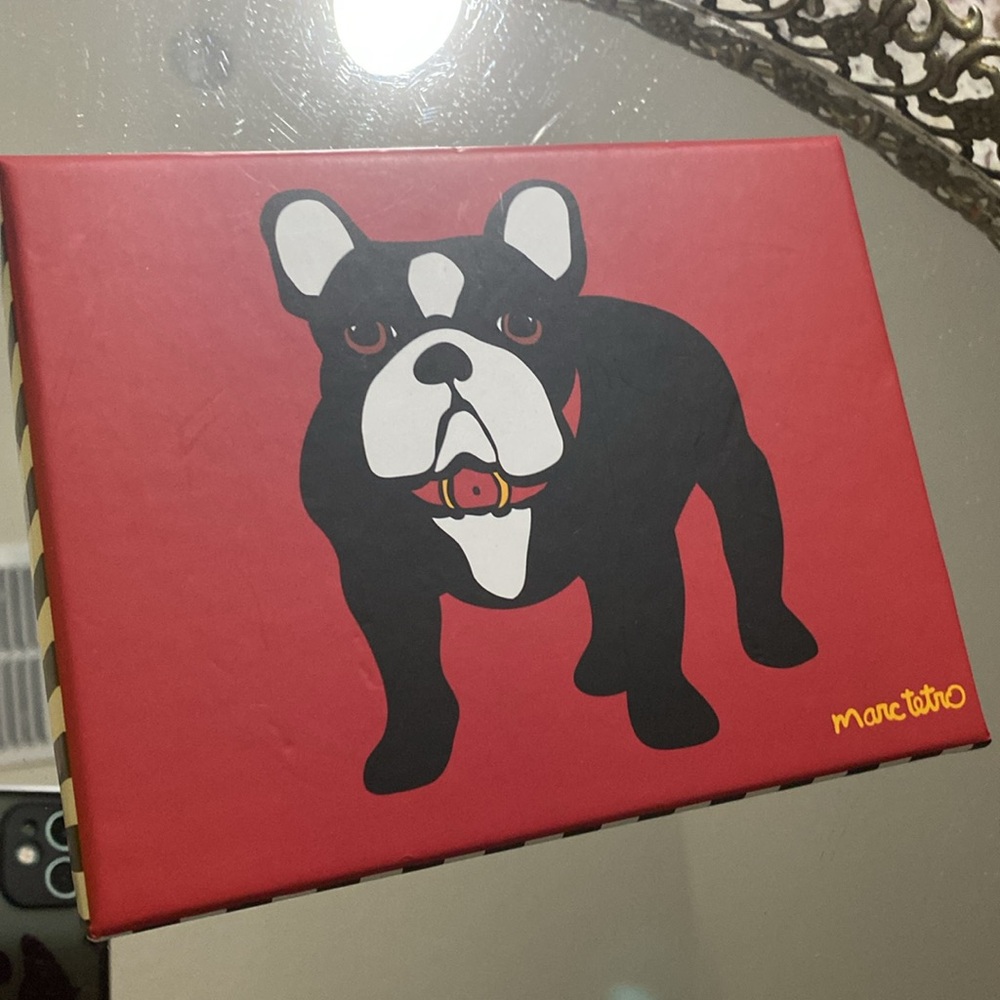 MARC TETRO NWT FRENCH BULLDOG WALLET RED - Picture 4 of 4